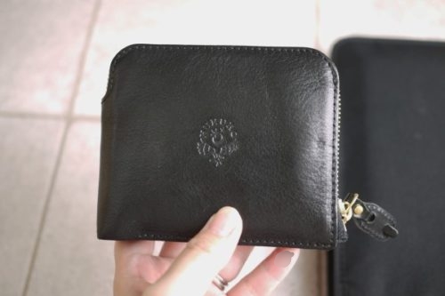 【色: ライトブラウン】HUKURO 二つ折り 大きく開く小さな 財布